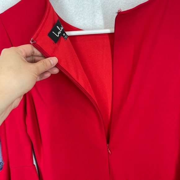 Lulus Women's Bodycon Dress Bell Sleeve Lined Red Size M - Picture 6 of 15